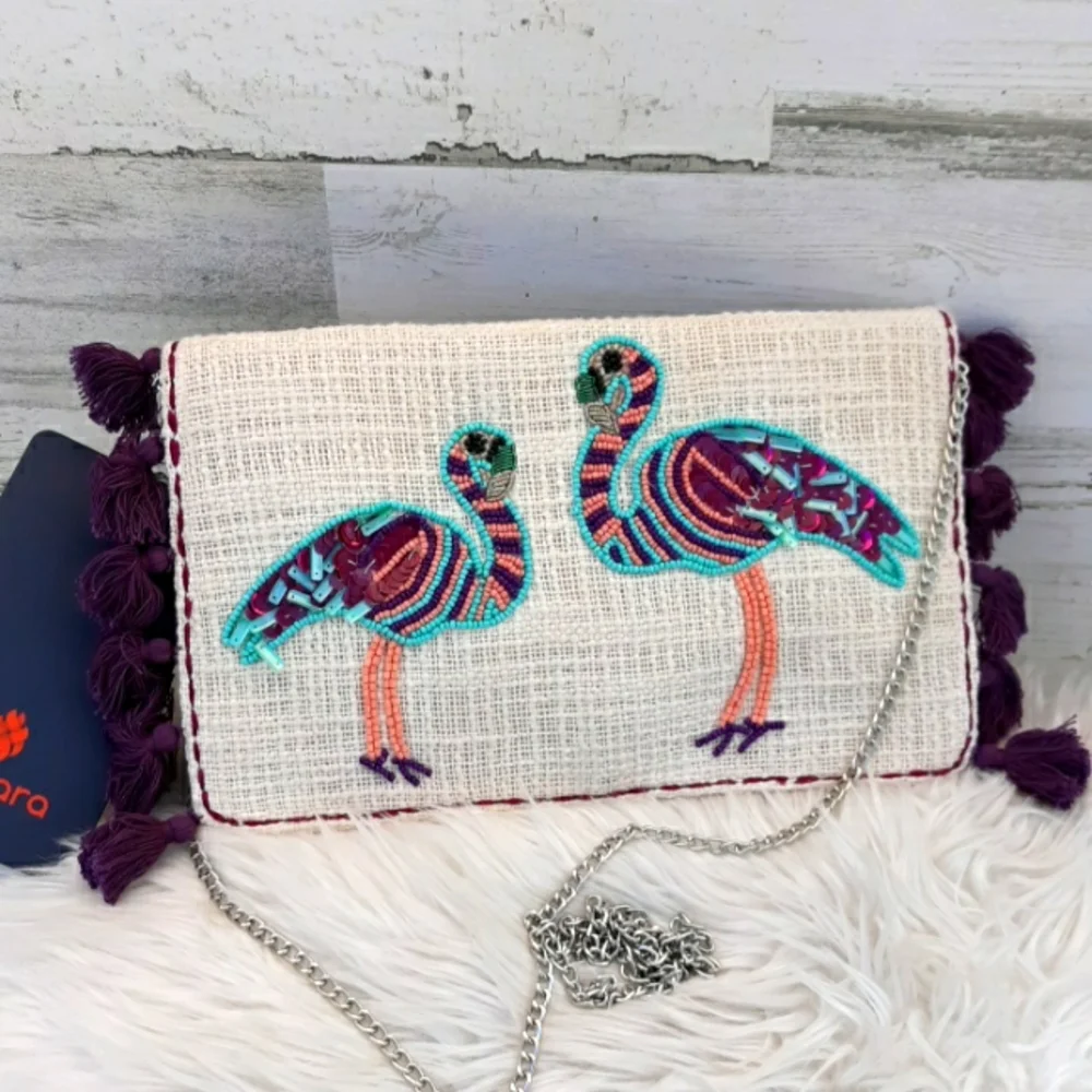 NWT ASMARA CROSSBODY/CLUTCH BEADED BAG - Picture 2 of 13